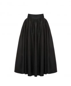 Huishan Zhang NEW SEASON GISELLE SKIRT BLACK TAFFETA