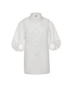 Huishan Zhang NEW SEASON IDA SHIRT WHITE FAILLE