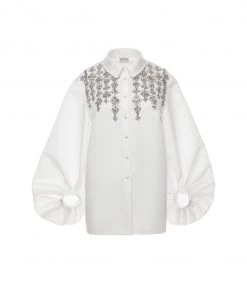 Huishan Zhang ORA SHIRT WHITE FAILLE NEW SEASON