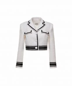 Huishan Zhang MALKA JACKET WHITE TWEED NEW SEASON