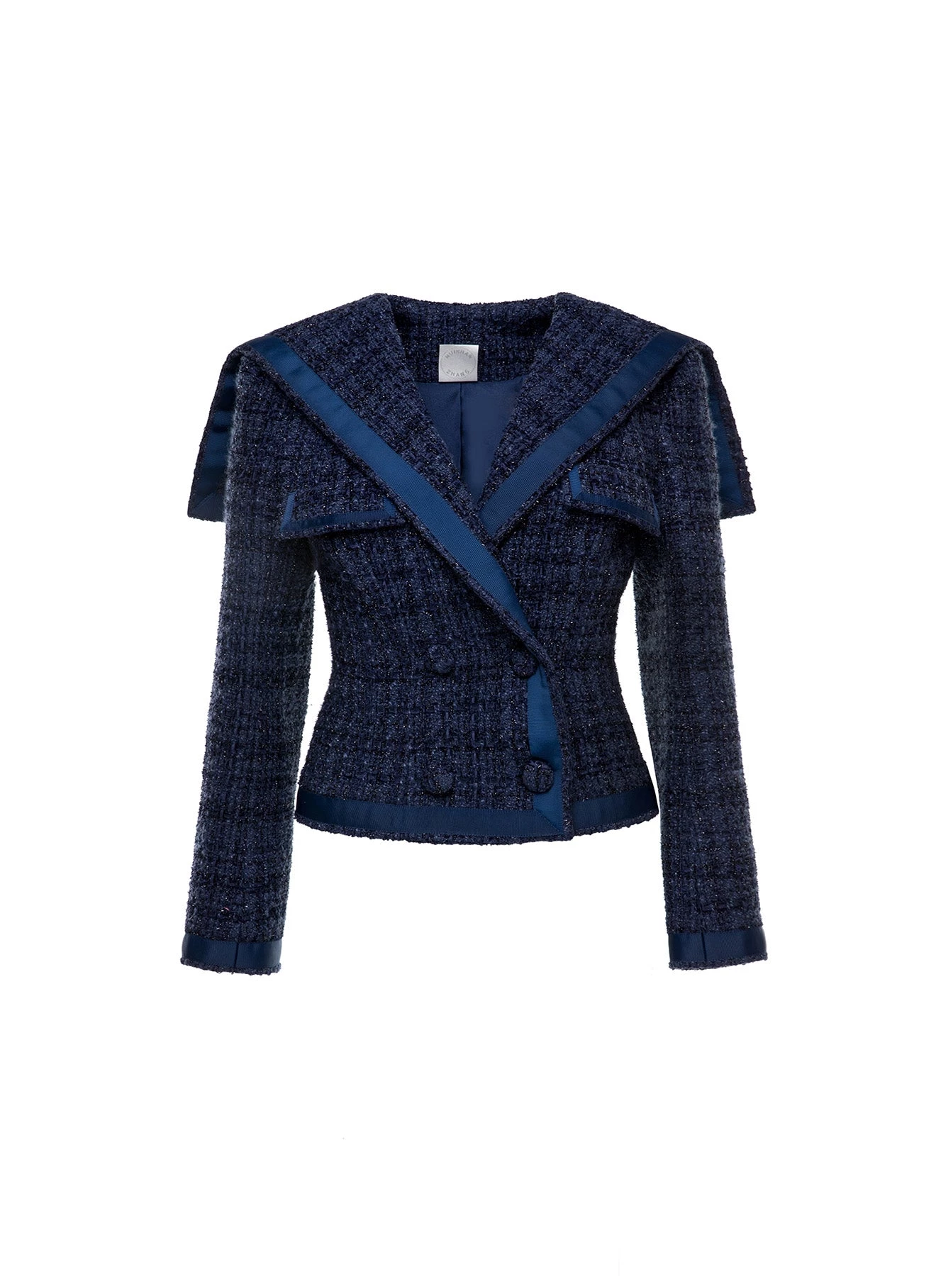 Huishan Zhang MILENA JACKET NAVY TWEED 1 Huishan Zhang MILENA JACKET NAVY TWEED