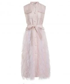 HuishanZhang DRESSES WYATT GILET PINK LUREX TWEED