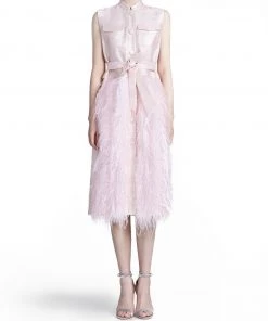 HuishanZhang DRESSES WYATT GILET PINK LUREX TWEED
