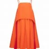 Huishan Zhang *ONLINE EXCLUSIVE* FLORIE DRESS ORANGE/FUCHSIA COTTON ONLINE EXCLUSIVES