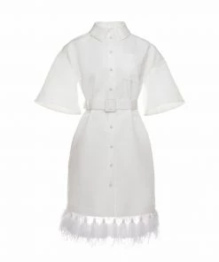 Huishan Zhang DELPHINE DRESS PURE WHITE COTTON