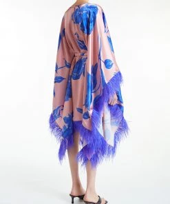 Huishan Zhang GEMMA DRESS BLUE/PINK PRINTED SATIN 8 Huishan Zhang GEMMA DRESS BLUE/PINK PRINTED SATIN