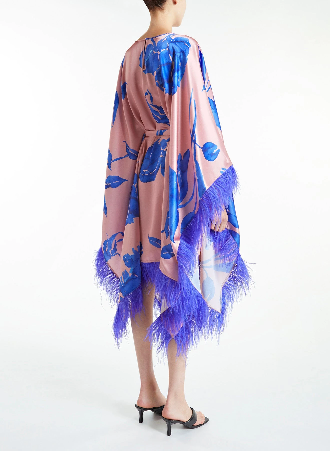 Huishan Zhang GEMMA DRESS BLUE/PINK PRINTED SATIN 4 Huishan Zhang GEMMA DRESS BLUE/PINK PRINTED SATIN