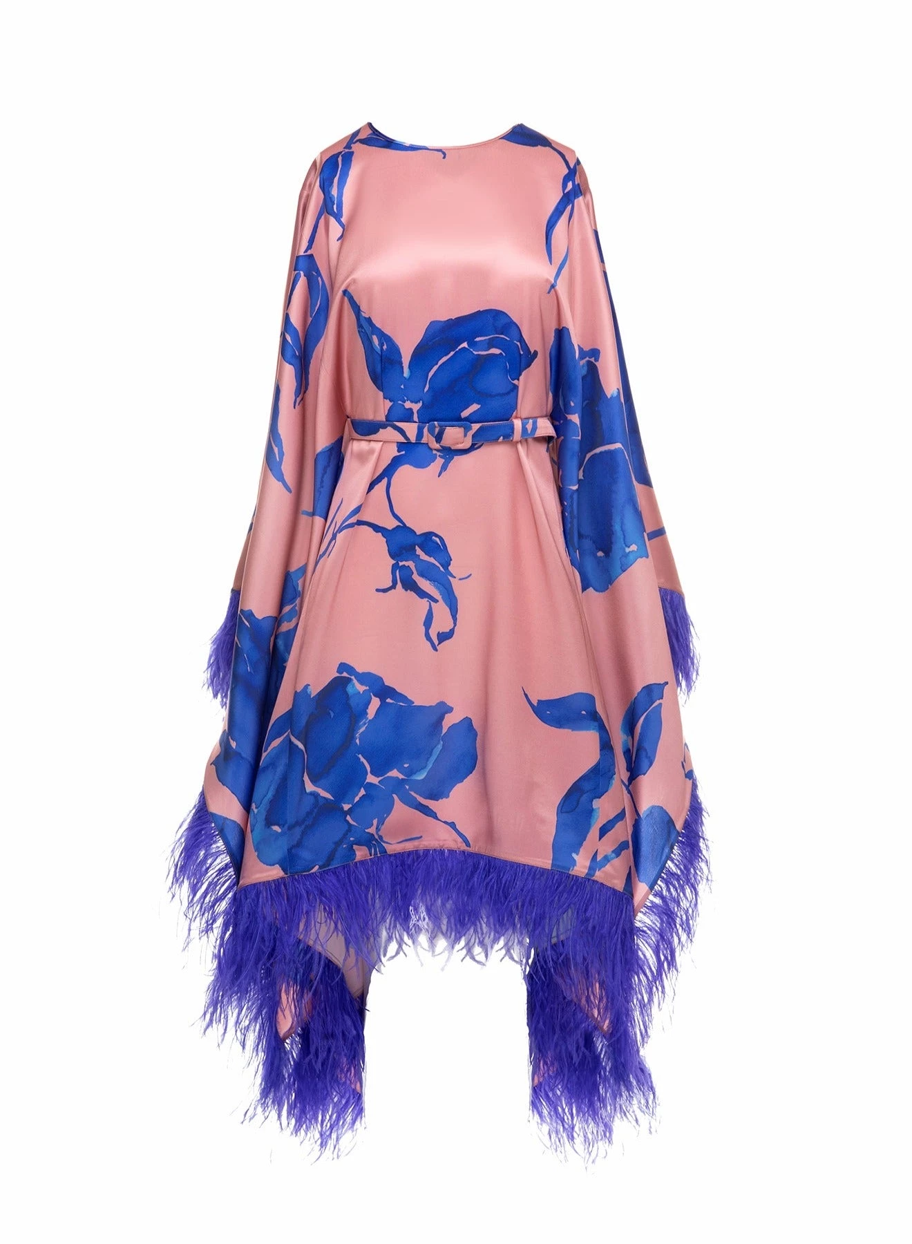 Huishan Zhang GEMMA DRESS BLUE/PINK PRINTED SATIN 1 Huishan Zhang GEMMA DRESS BLUE/PINK PRINTED SATIN