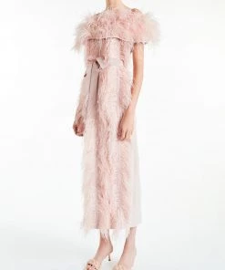 Huishan Zhang ANGELINA DRESS POWDER PINK CREPE DRESSES