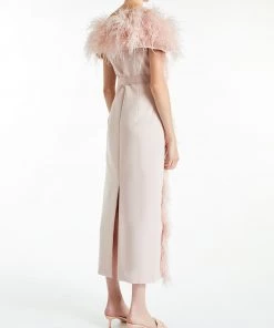 Huishan Zhang ANGELINA DRESS POWDER PINK CREPE DRESSES