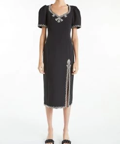 Huishan Zhang GWENDOLYN DRESS BLACK CREPE DRESSES