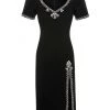 Huishan Zhang GWENDOLYN DRESS BLACK CREPE DRESSES