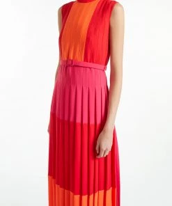 Huishan Zhang MARIANNE GOWN ORANGE/RED/FUCHSIA CREPE DE CHINE DRESSES
