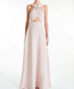 Huishan Zhang TAIA GOWN POWDER PINK COTTON DRESSES