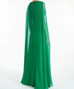 Huishan Zhang DRESSES THEODORA GOWN EMERALD GREEN VOILE