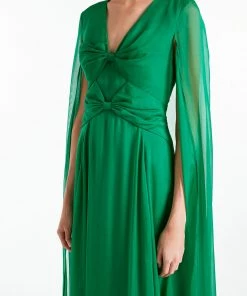 Huishan Zhang DRESSES THEODORA GOWN EMERALD GREEN VOILE
