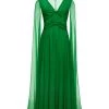Huishan Zhang DRESSES THEODORA GOWN EMERALD GREEN VOILE