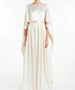 Huishan Zhang LEA GOWN IVORY SATIN DRESSES
