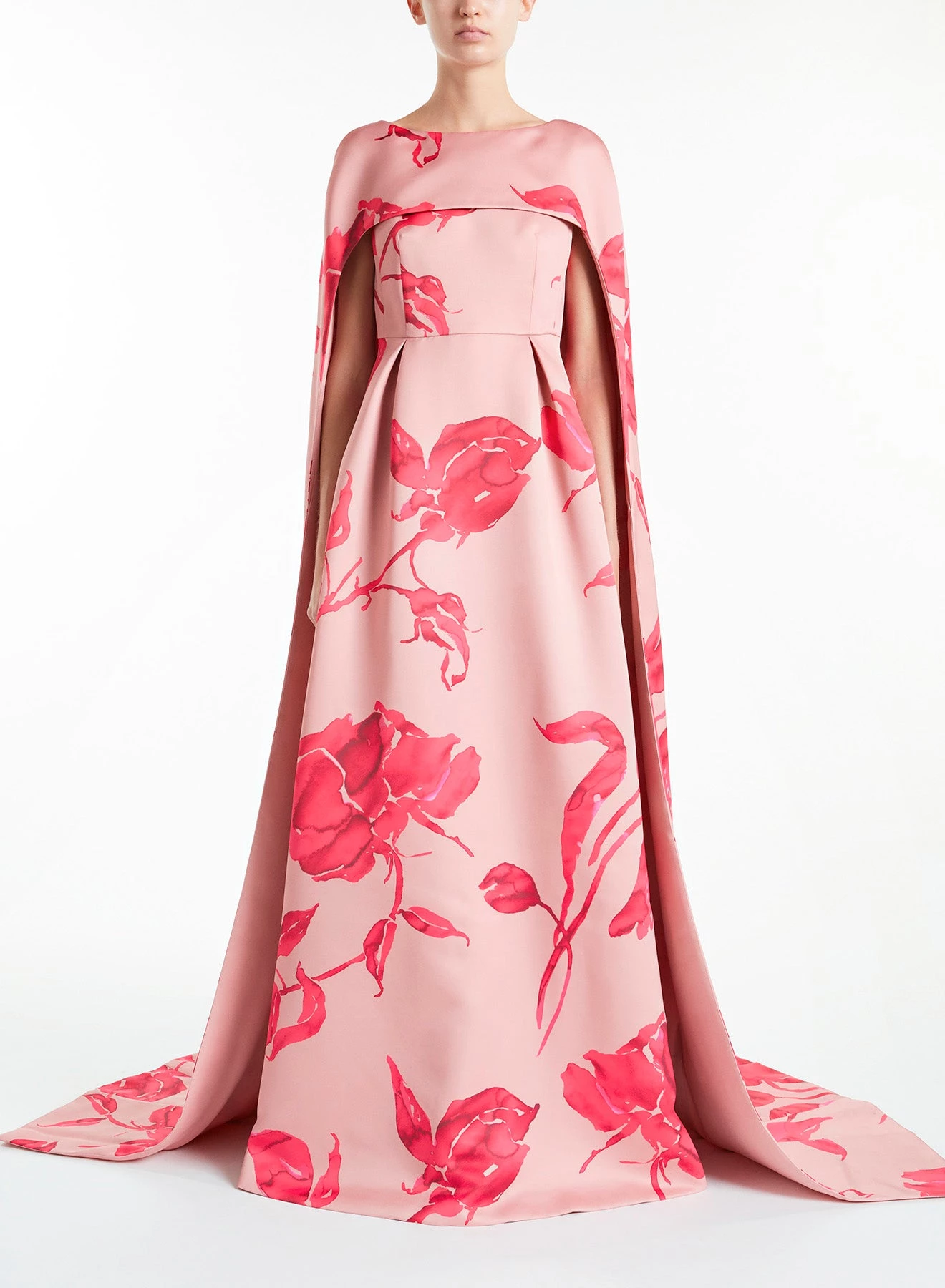 Huishan Zhang DREW GOWN PINK/FUCHSIA PRINTED DUCHESSE 2 Huishan Zhang DREW GOWN PINK/FUCHSIA PRINTED DUCHESSE
