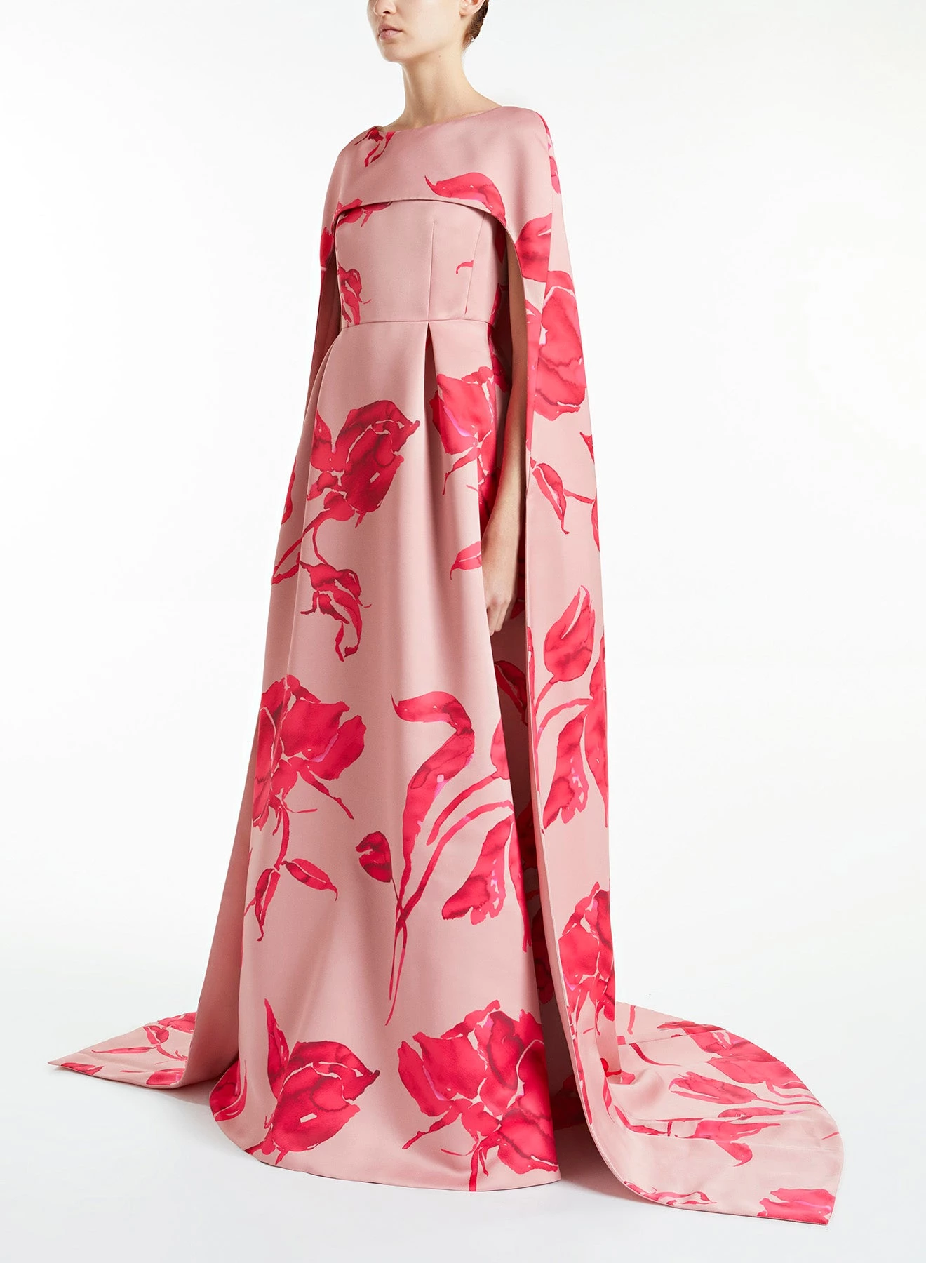 Huishan Zhang DREW GOWN PINK/FUCHSIA PRINTED DUCHESSE 3 Huishan Zhang DREW GOWN PINK/FUCHSIA PRINTED DUCHESSE