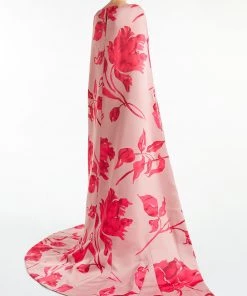 Huishan Zhang DREW GOWN PINK/FUCHSIA PRINTED DUCHESSE 9 Huishan Zhang DREW GOWN PINK/FUCHSIA PRINTED DUCHESSE