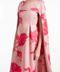 Huishan Zhang DREW GOWN PINK/FUCHSIA PRINTED DUCHESSE 10 Huishan Zhang DREW GOWN PINK/FUCHSIA PRINTED DUCHESSE