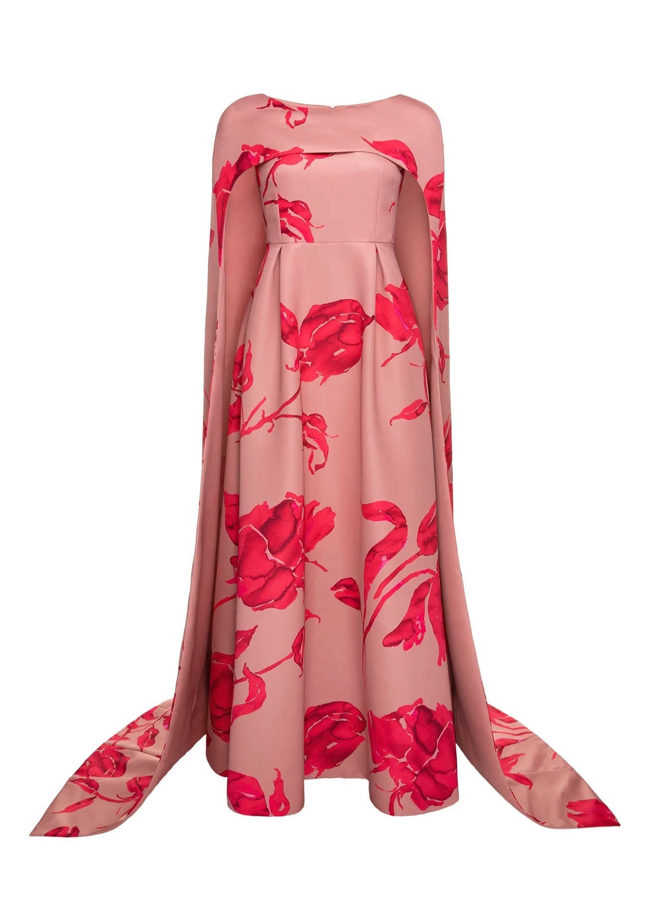 Huishan Zhang DREW GOWN PINK/FUCHSIA PRINTED DUCHESSE 1 Huishan Zhang DREW GOWN PINK/FUCHSIA PRINTED DUCHESSE