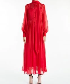Huishan Zhang DRESSES EMANUELLE DRESS RUBY RED VOILE