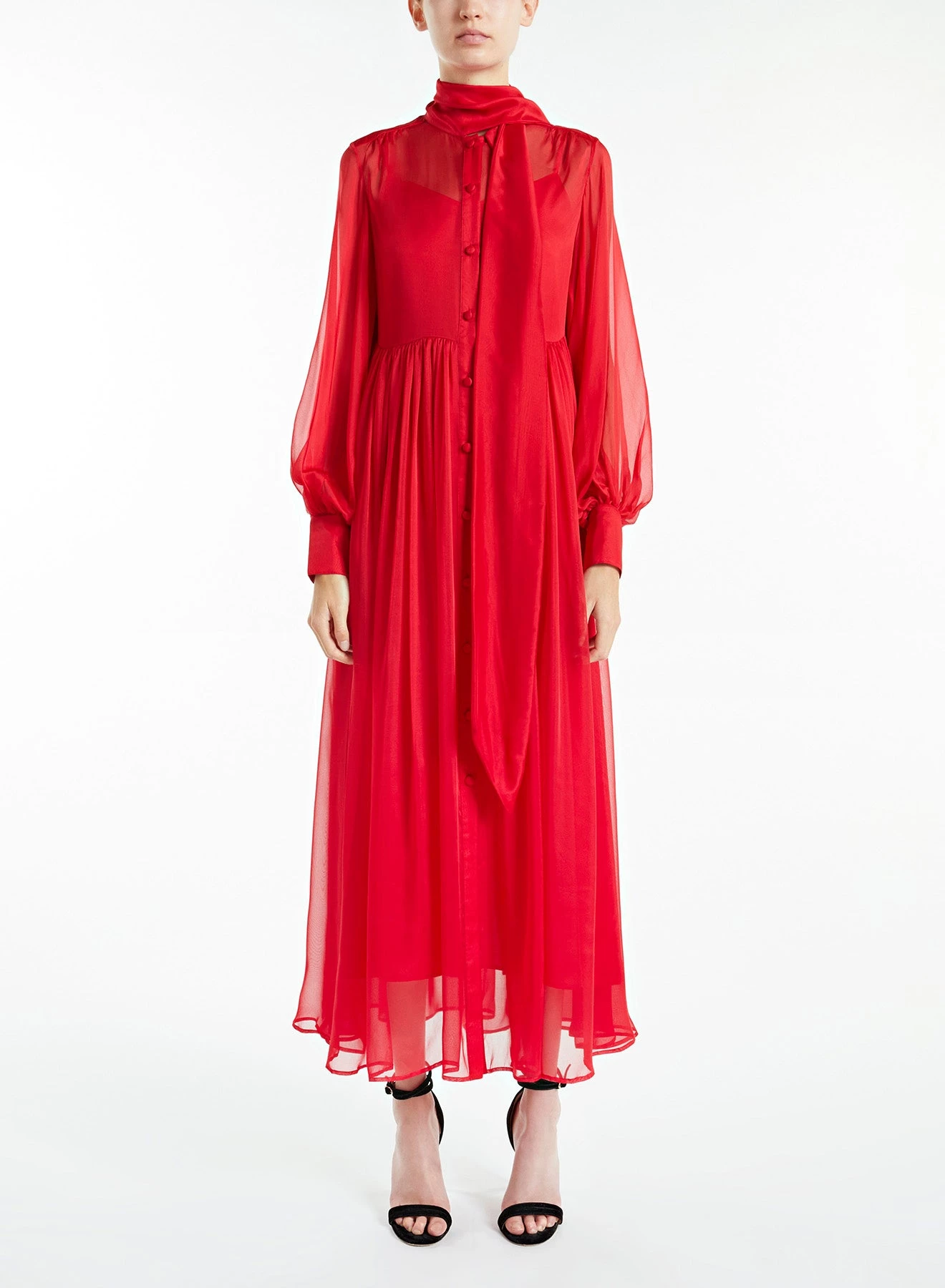 Huishan Zhang DRESSES EMANUELLE DRESS RUBY RED VOILE 2 Huishan Zhang DRESSES EMANUELLE DRESS RUBY RED VOILE