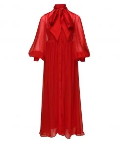 Huishan Zhang DRESSES EMANUELLE DRESS RUBY RED VOILE