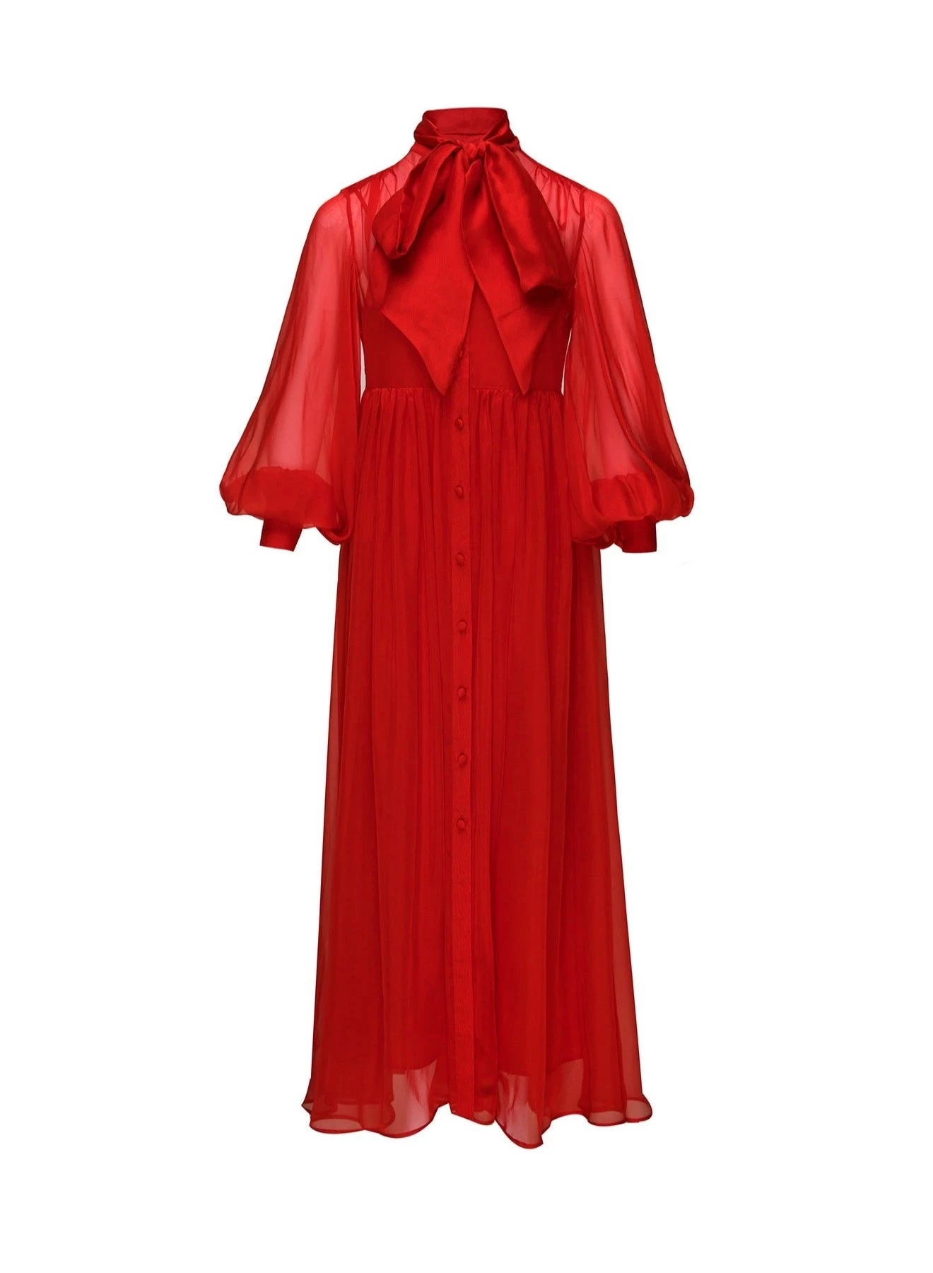 Huishan Zhang DRESSES EMANUELLE DRESS RUBY RED VOILE 1 Huishan Zhang DRESSES EMANUELLE DRESS RUBY RED VOILE