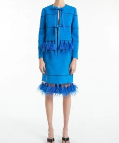 Huishan Zhang *ONLINE EXCLUSIVE* SANDY JACKET ELECTRIC BLUE CREPE ONLINE EXCLUSIVES
