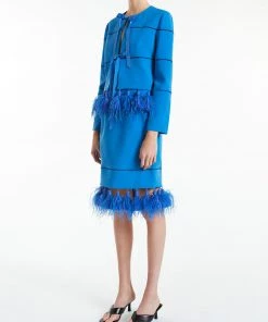Huishan Zhang ONLINE EXCLUSIVES *ONLINE EXCLUSIVE* CATIA SKIRT ELECTRIC BLUE CREPE