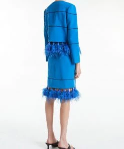 Huishan Zhang ONLINE EXCLUSIVES *ONLINE EXCLUSIVE* CATIA SKIRT ELECTRIC BLUE CREPE
