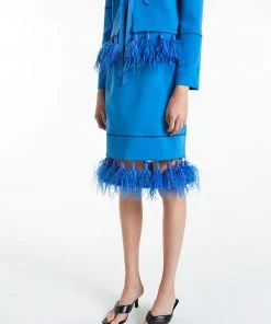 Huishan Zhang ONLINE EXCLUSIVES *ONLINE EXCLUSIVE* CATIA SKIRT ELECTRIC BLUE CREPE