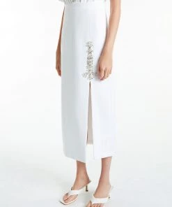 Huishan Zhang TIANA SKIRT PURE WHITE CREPE SKIRTS AND TROUSERS 10 Huishan Zhang TIANA SKIRT PURE WHITE CREPE SKIRTS AND TROUSERS