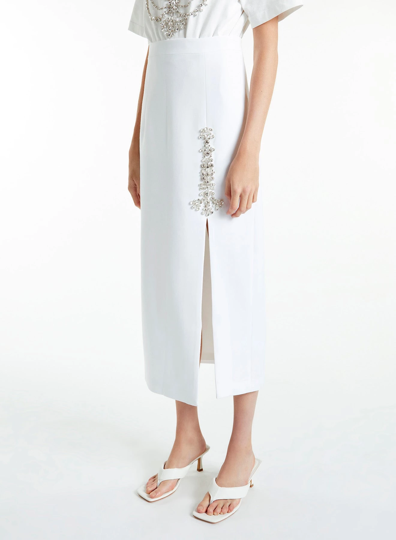 Huishan Zhang TIANA SKIRT PURE WHITE CREPE SKIRTS AND TROUSERS 5 Huishan Zhang TIANA SKIRT PURE WHITE CREPE SKIRTS AND TROUSERS