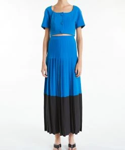 Huishan Zhang *ONLINE EXCLUSIVE* ROBIN SKIRT BLUE/BLACK CREPE DE CHINE ONLINE EXCLUSIVES