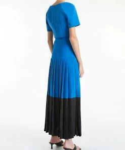 Huishan Zhang *ONLINE EXCLUSIVE* ROBIN SKIRT BLUE/BLACK CREPE DE CHINE ONLINE EXCLUSIVES