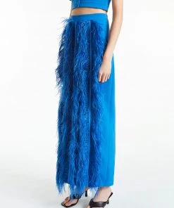 Huishan Zhang FEDERICA SKIRT ELECTRIC BLUE CREPE SKIRTS AND TROUSERS