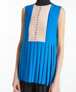 Huishan Zhang TOPS PHILIPPA TOP PINK/BLUE/BLACK CREPE DE CHINE 11 Huishan Zhang TOPS PHILIPPA TOP PINK/BLUE/BLACK CREPE DE CHINE