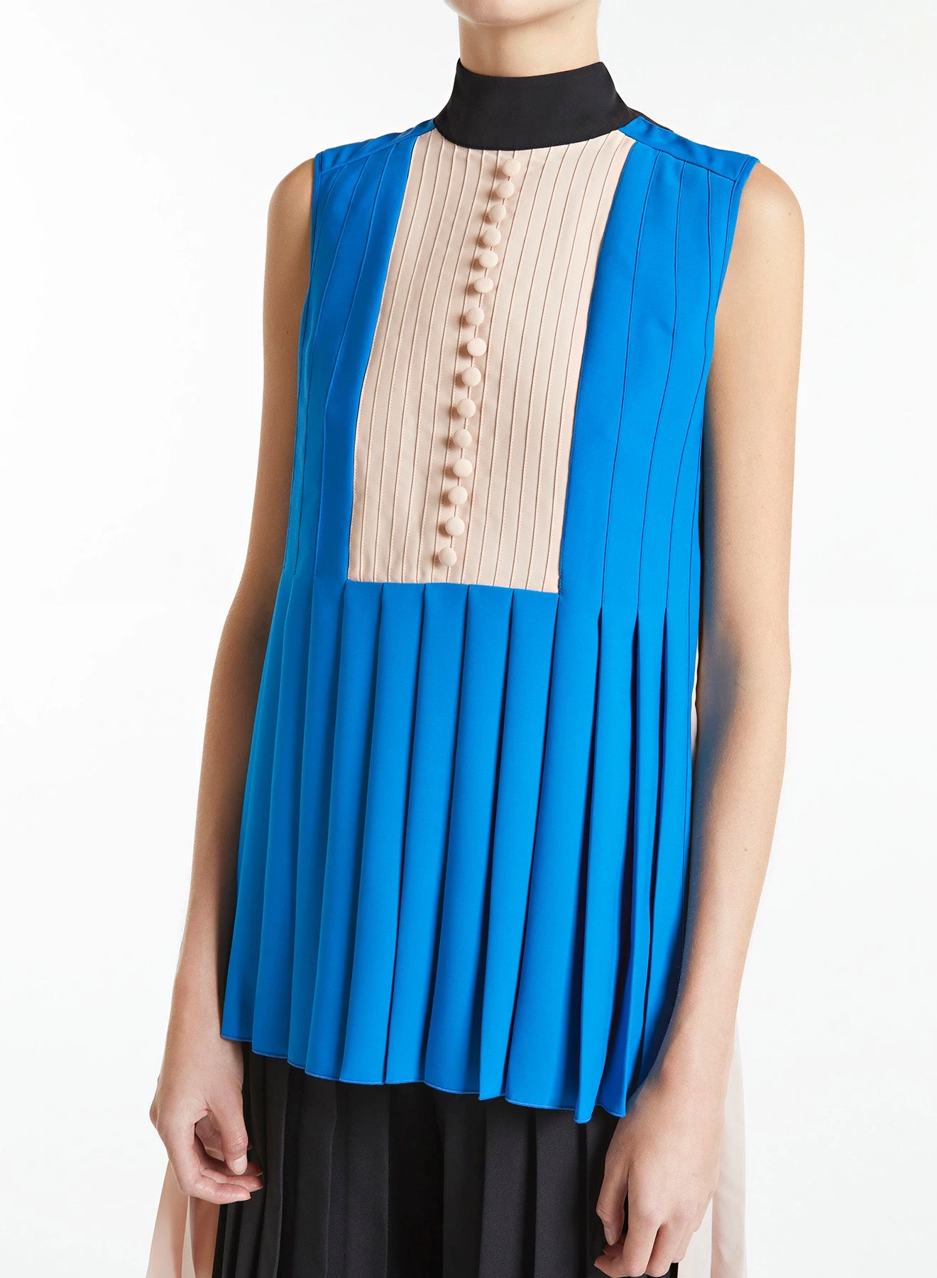 Huishan Zhang TOPS PHILIPPA TOP PINK/BLUE/BLACK CREPE DE CHINE 5 Huishan Zhang TOPS PHILIPPA TOP PINK/BLUE/BLACK CREPE DE CHINE