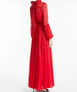 Huishan Zhang *ONLINE EXCLUSIVE* MILLY TOP RED VOILE
