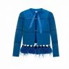 Huishan Zhang *ONLINE EXCLUSIVE* SANDY JACKET ELECTRIC BLUE CREPE ONLINE EXCLUSIVES