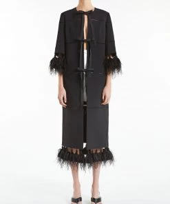 Huishan Zhang JUDY COAT BLACK CREPE JACKETS AND COATS 9 Huishan Zhang JUDY COAT BLACK CREPE JACKETS AND COATS