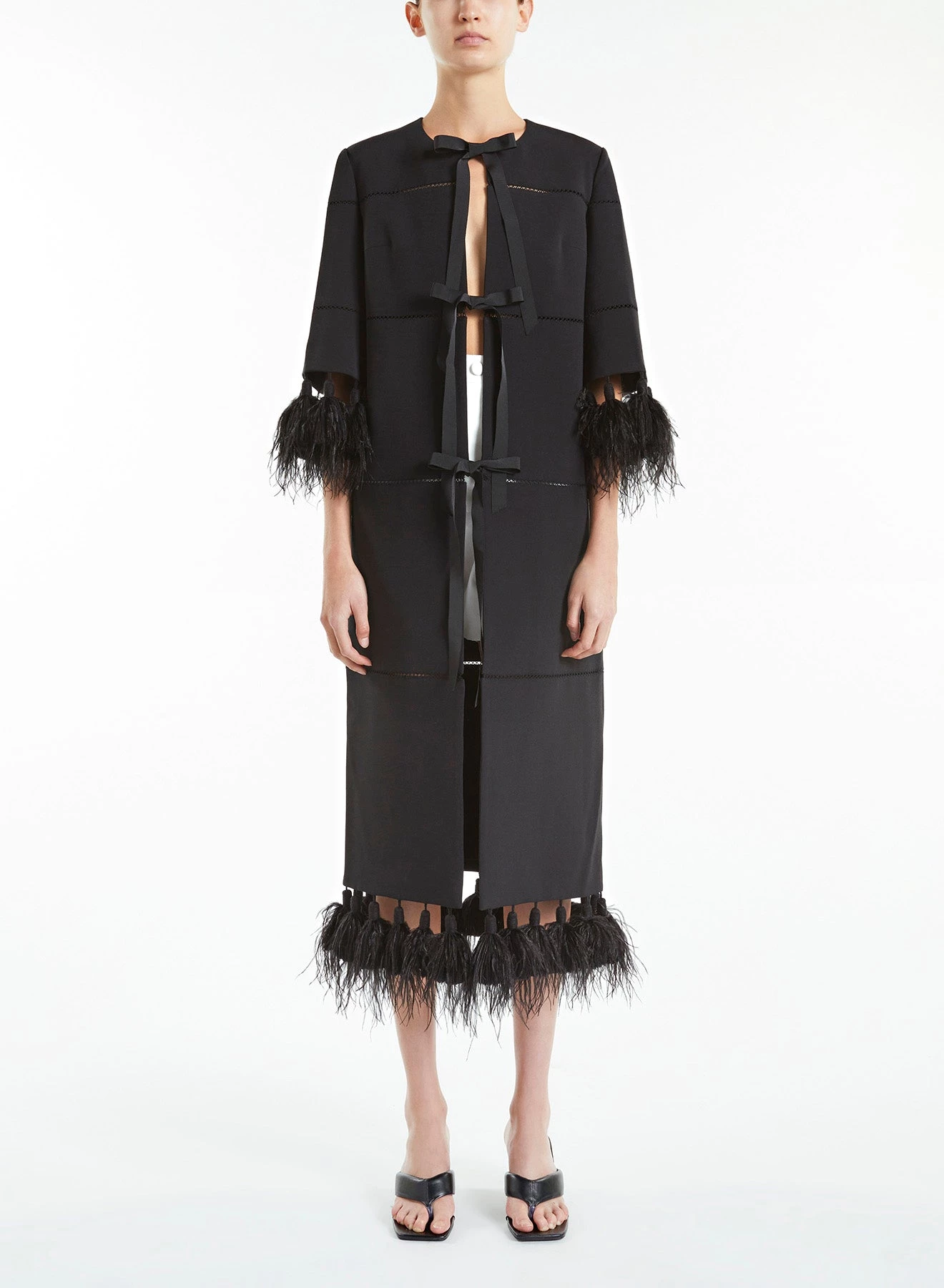 Huishan Zhang JUDY COAT BLACK CREPE JACKETS AND COATS 4 Huishan Zhang JUDY COAT BLACK CREPE JACKETS AND COATS
