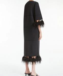 Huishan Zhang JUDY COAT BLACK CREPE JACKETS AND COATS