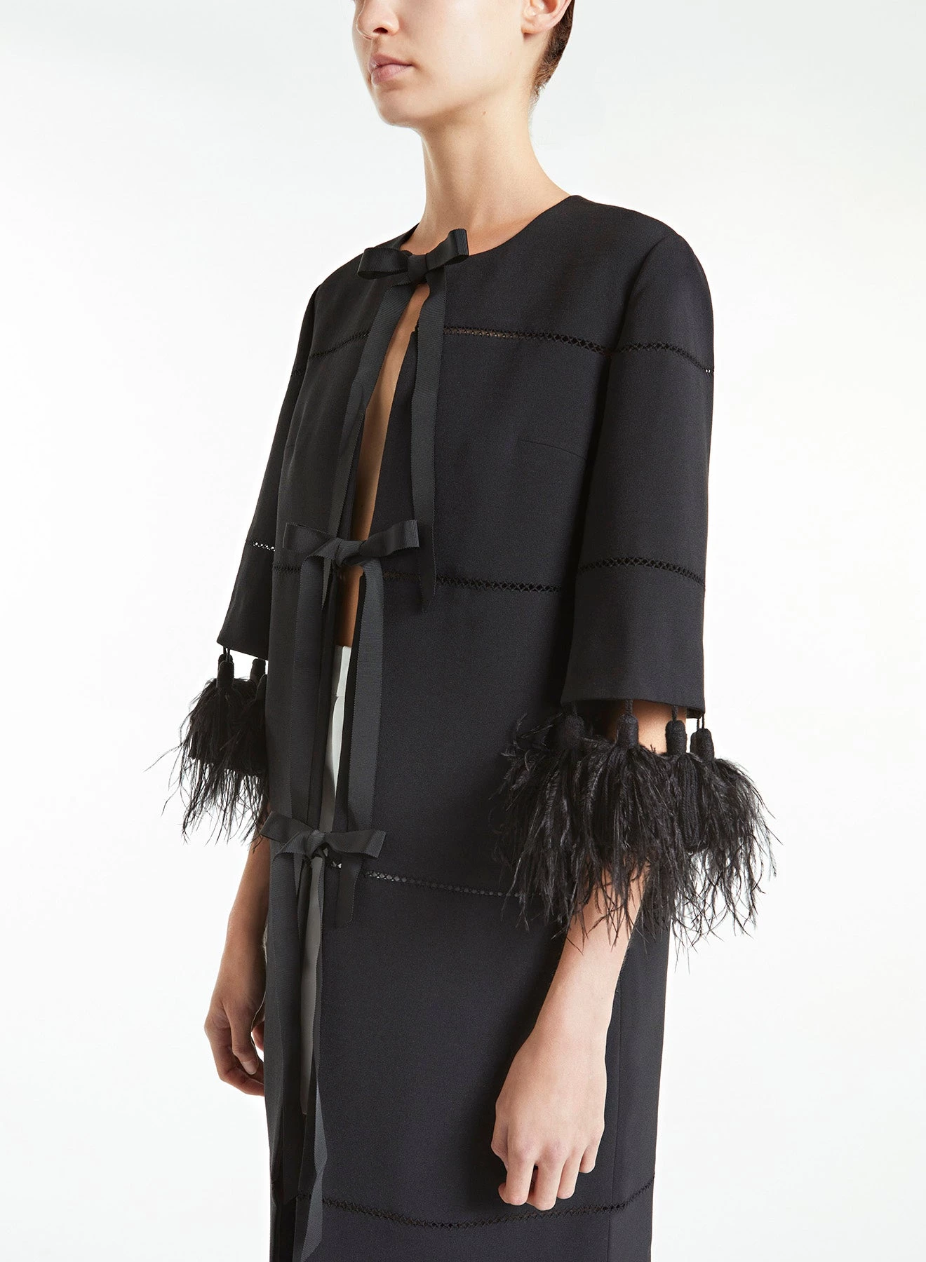 Huishan Zhang JUDY COAT BLACK CREPE JACKETS AND COATS 5 Huishan Zhang JUDY COAT BLACK CREPE JACKETS AND COATS