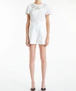 Huishan Zhang BELLE SHORTS WHITE COTTON