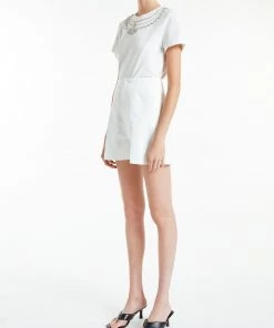 Huishan Zhang BELLE SHORTS WHITE COTTON